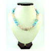 Exclusive necklace &quot;Gentle overflow 2&quot; Aquamarine, Rose quartz