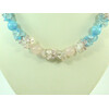 Exclusive necklace &quot;Gentle overflow 2&quot; Aquamarine, Rose quartz