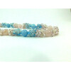 Exclusive necklace &quot;Gentle overflow 2&quot; Aquamarine, Rose quartz