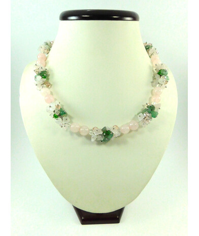 Exclusive necklace "Summer Morning" Rose Quartz ("Colors" Collection)