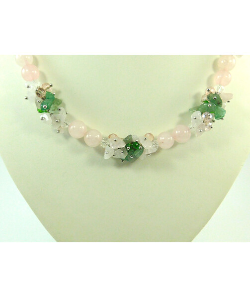 Exclusive necklace "Summer Morning" Rose Quartz ("Colors" Collection)