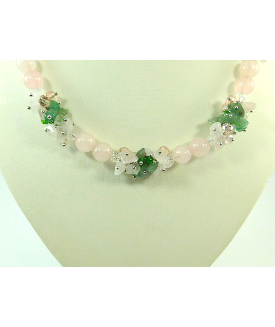 Exclusive necklace "Summer Morning" Rose Quartz ("Colors" Collection)