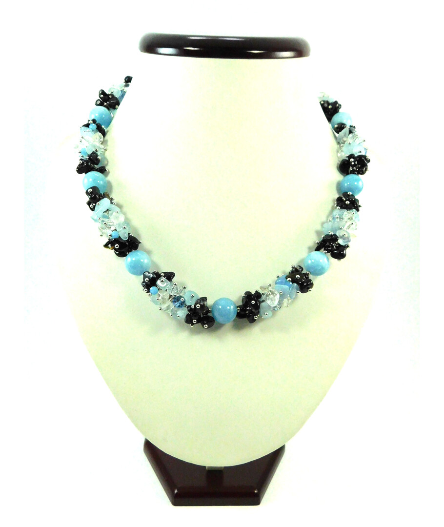 Exclusive necklace "Sea Breeze" Aquamarine