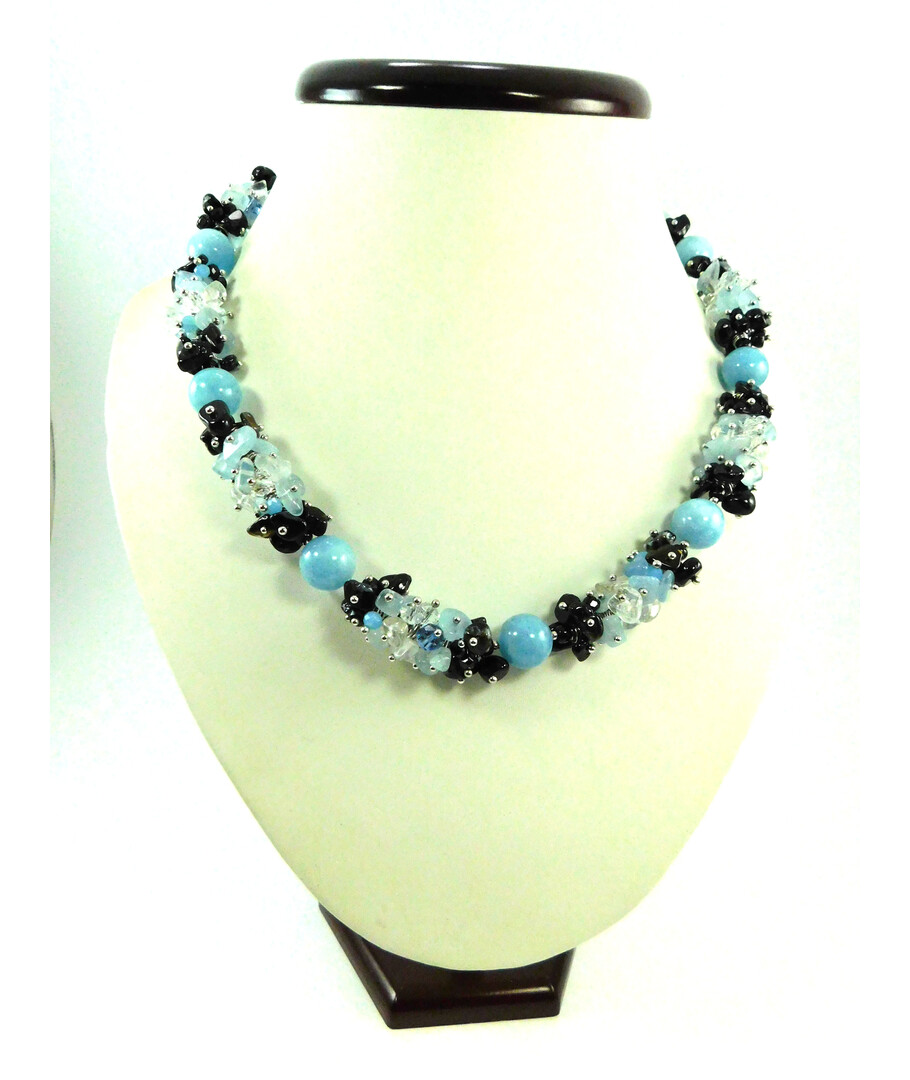 Exclusive necklace "Sea Breeze" Aquamarine