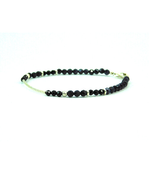 Exclusive bracelet Sapphire, Tourmaline faceted silver