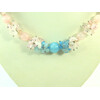 Exclusive necklace &quot;Vanilla Sky&quot; Rose Quartz, Aquamarine