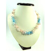 Exclusive necklace &quot;Vanilla Sky&quot; Rose Quartz, Aquamarine