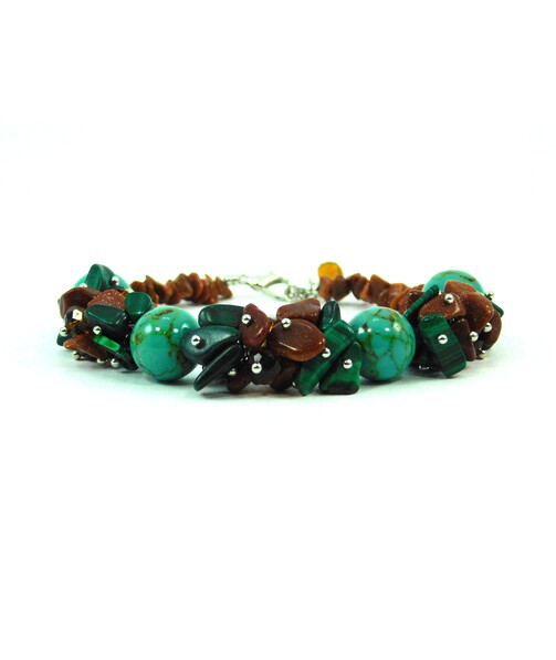 Exclusive bracelet "Rene", Turquoise, Malachite, Aventurine