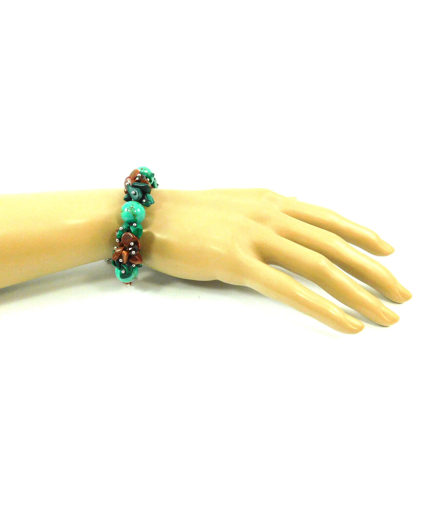 Exclusive bracelet "Rene", Turquoise, Malachite, Aventurine