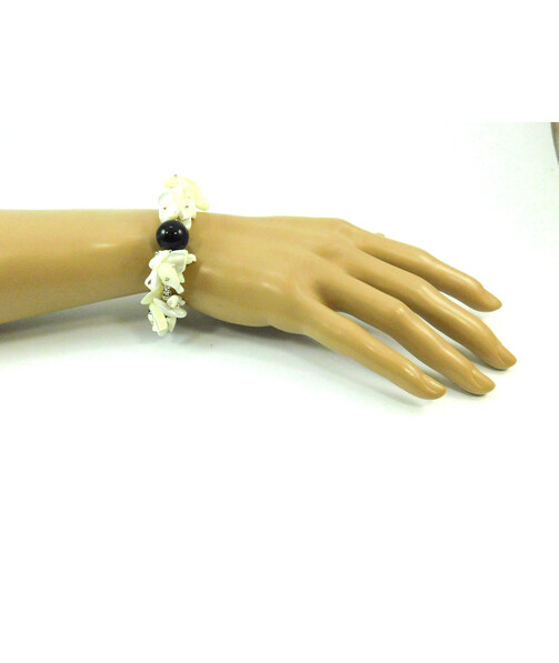 Exclusive bracelet "Luciana", Aventurine, Mother of pearl