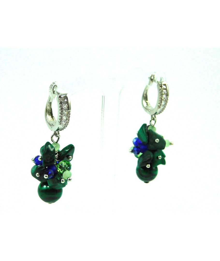 Exclusive "Mirage" malachite earrings