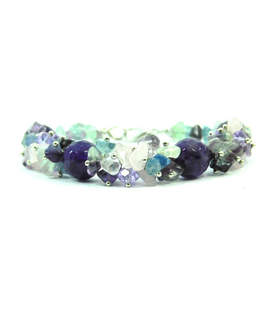 Exclusive bracelet "Rebeka", Amethyst, Fluorite