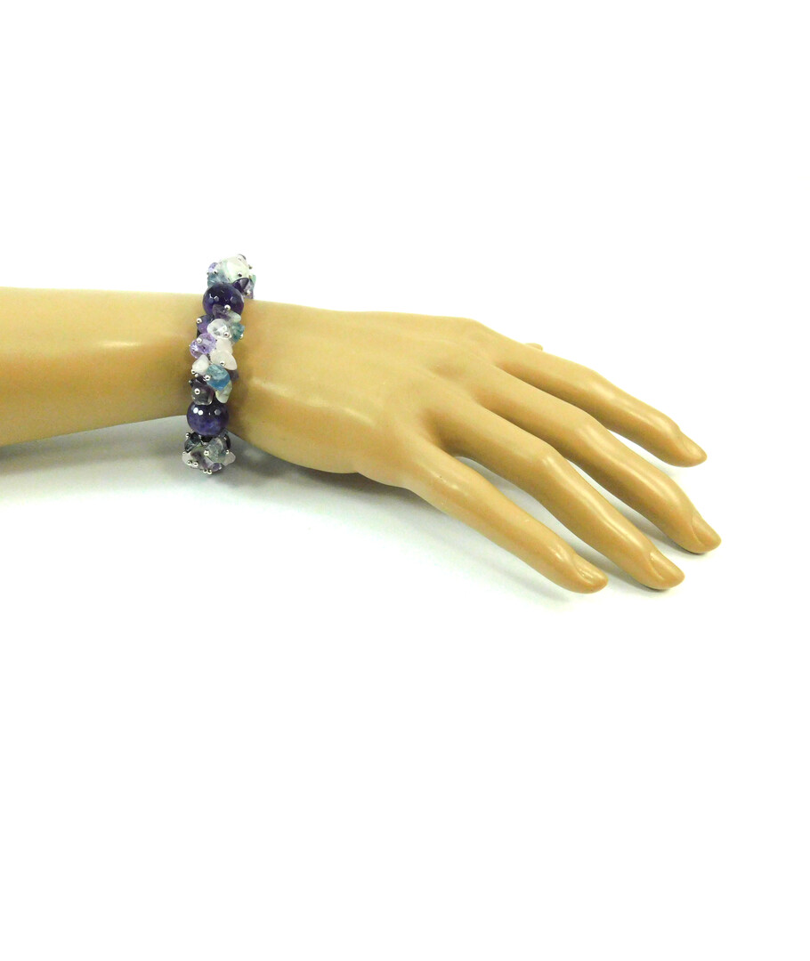 Exclusive bracelet "Rebeka", Amethyst, Fluorite