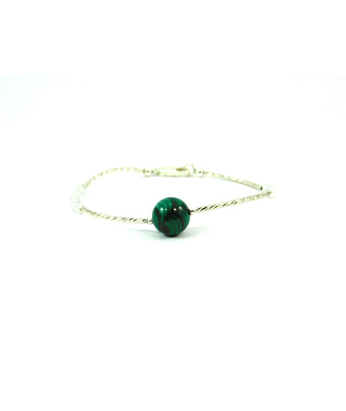 Exclusive bracelet "Silver model" Malachite