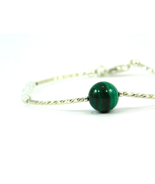 Exclusive bracelet "Silver model" Malachite