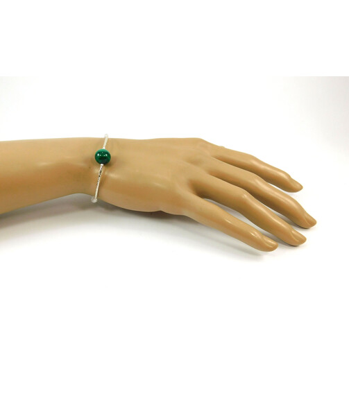 Exclusive bracelet "Silver model" Malachite