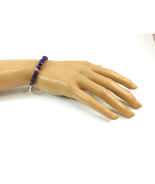 Exclusive bracelet "Silver model" Amethyst facet