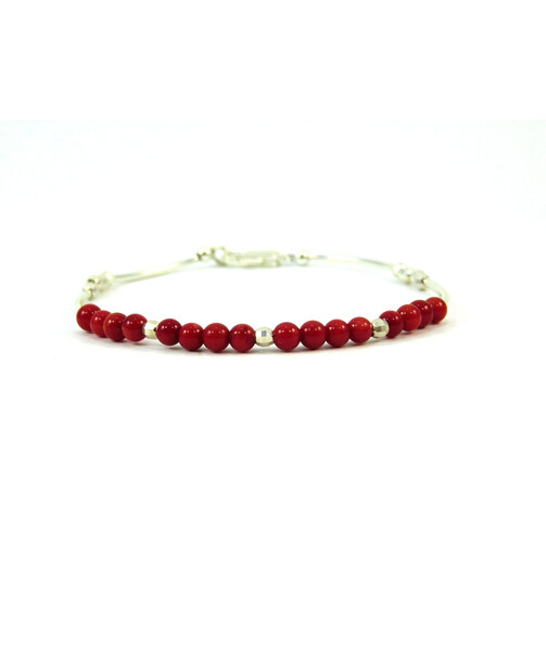 Exclusive bracelet "Silver model" Coral