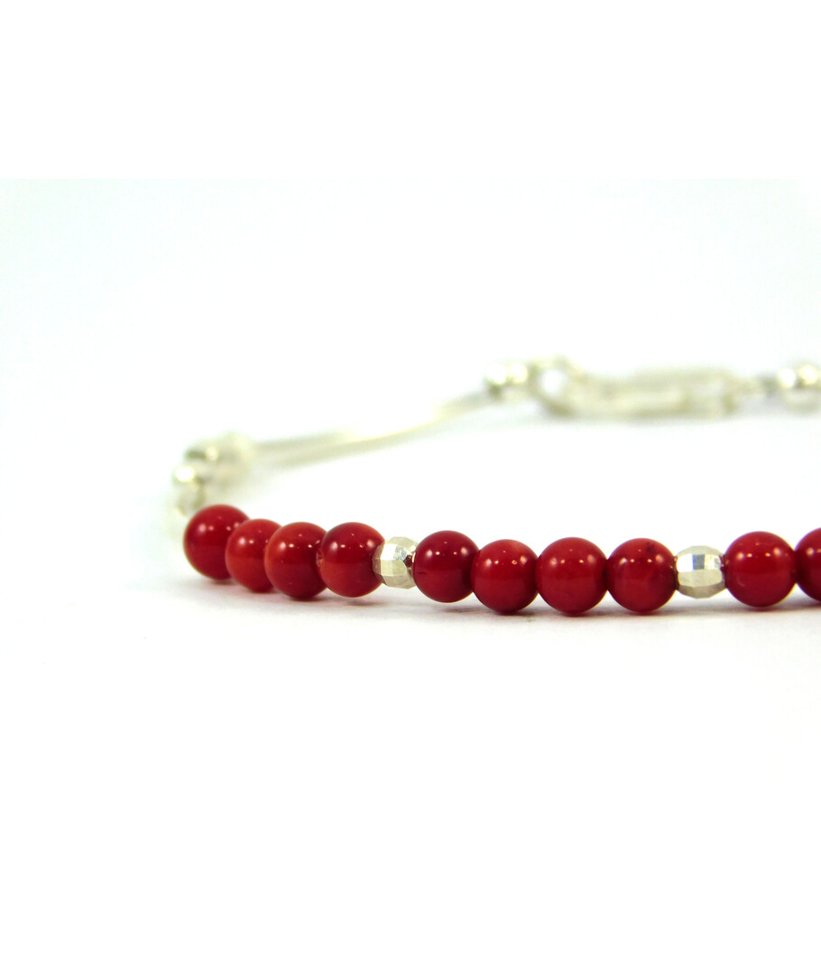 Exclusive bracelet "Silver model" Coral