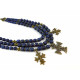 Эксклюзивное ожерелье "Богатство морей" Лазурит 3 ряда (Коллекция "Этника")