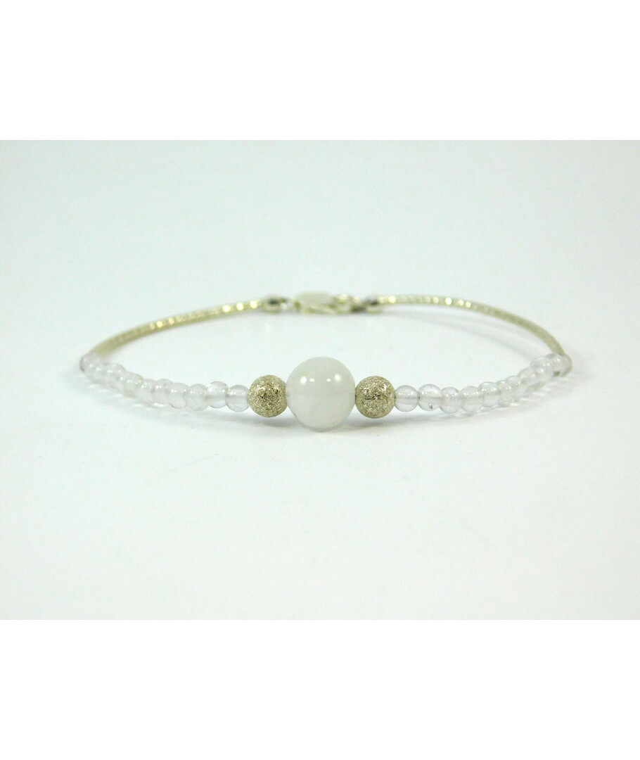 Exclusive bracelet "Silver model" Adular, Mountain crystal