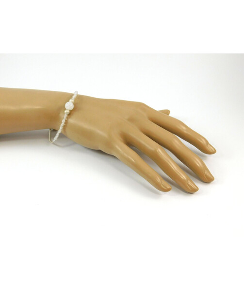 Exclusive bracelet "Silver model" Adular, Mountain crystal