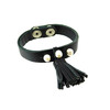 Exclusive leather bracelet Pearls with a tassel