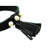 Exclusive leather bracelet Pearls with a tassel