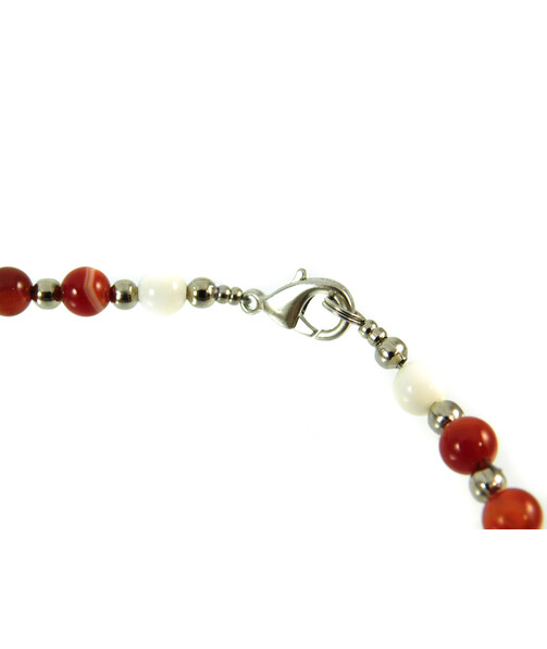 Exclusive necklace with Aventurine, Carnelian "Caramel rain" ("Colors" Collection)