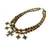 Exclusive Tiger&#039;s Eye necklace with &quot;Echoes of Centuries&quot; charms (Ethnic Collection)