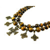 Exclusive Tiger&#039;s Eye necklace with &quot;Echoes of Centuries&quot; charms (Ethnic Collection)