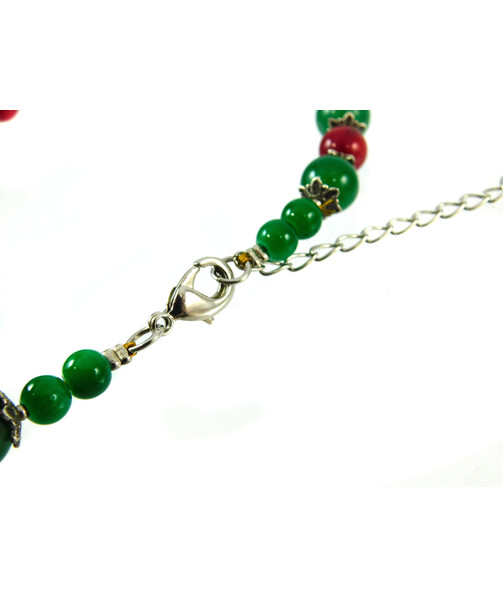 Exclusive necklace "Elsa" Chrysoprase, Coral (Collection "Ethnica")