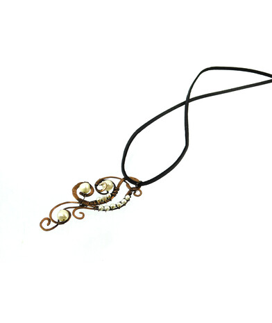 Exclusive pendant "Wire Wrap" Pearls