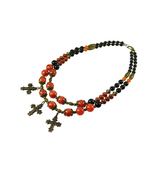 Exclusive necklace "Darka" carnelian ("Ethnica" collection)