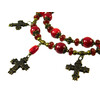 Exclusive coral necklace &quot;Coral charms&quot; with three crosses (&quot;Ethnic&quot; collection)