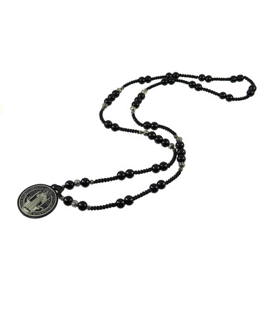 Exclusive amulet necklace "St. Benedict" Agate