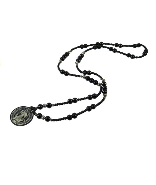 Exclusive amulet necklace "St. Benedict" Agate