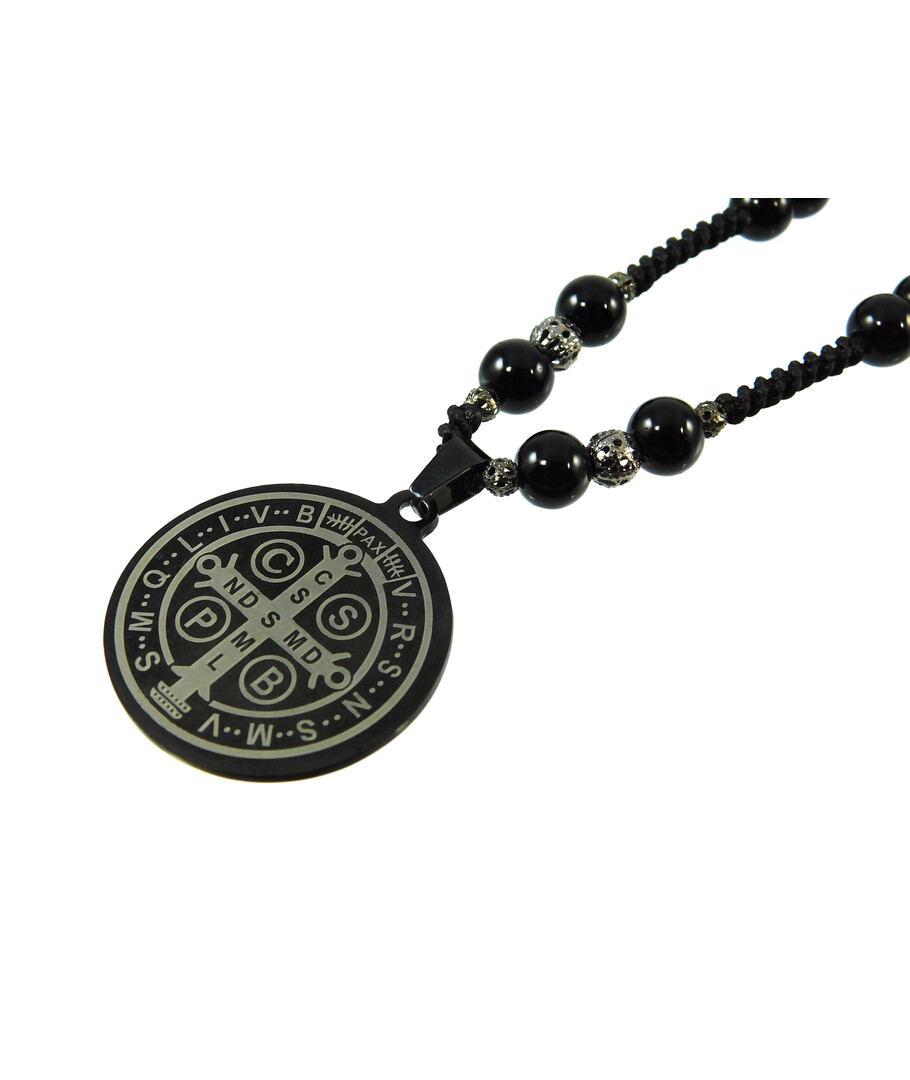 Exclusive amulet necklace "St. Benedict" Agate