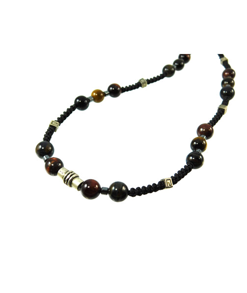 Men's necklace Tiger's eye, Hawk's eye, Bull's eye