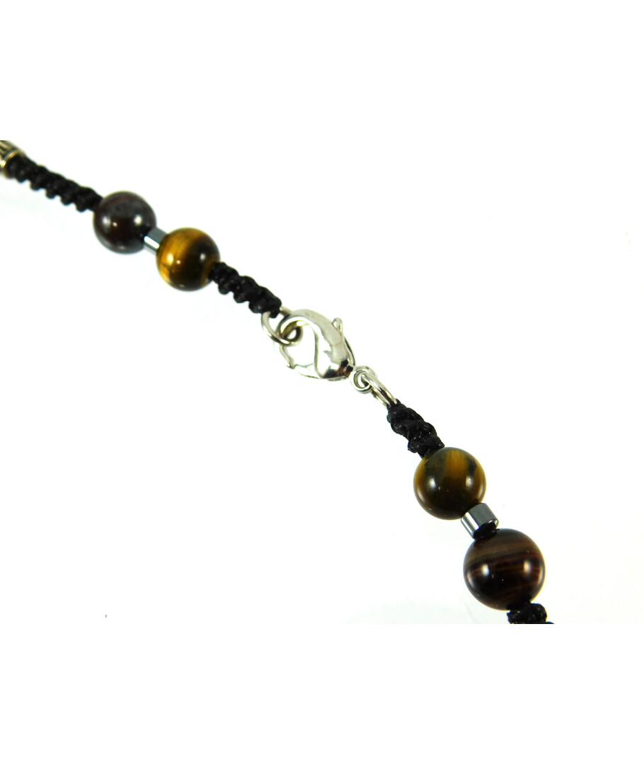 Men's necklace Tiger's eye, Hawk's eye, Bull's eye