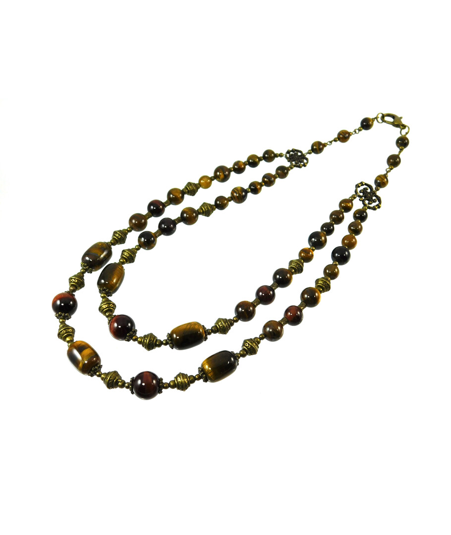 Exclusive Tiger's Eye Necklace "Samira" ("Ethnica" Collection)