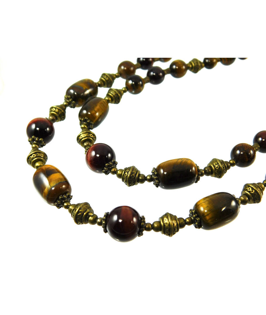 Exclusive Tiger's Eye Necklace "Samira" ("Ethnica" Collection)