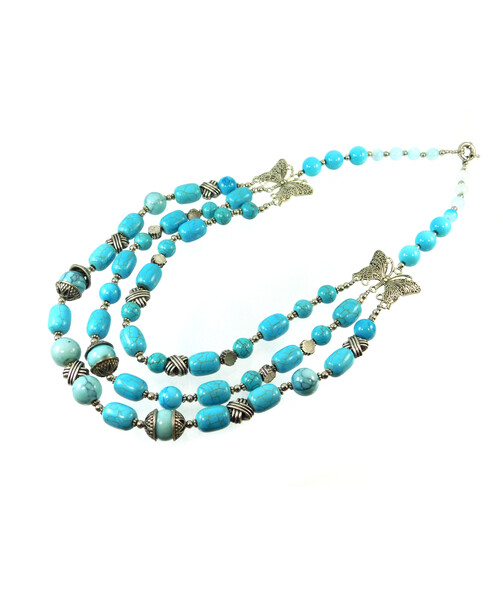 Exclusive necklace "Turquoise lace" ("Ethnic" collection)