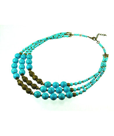 Exclusive necklace "Sea Fairy" Turquoise ("Ethnica" Collection)