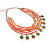 Exclusive coral necklace &quot;Coin&quot; (&quot;Ethnica&quot; collection)