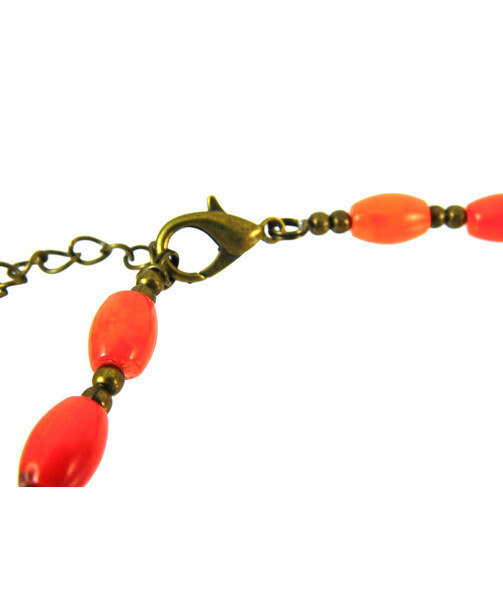 Exclusive coral necklace "Coin" ("Ethnica" collection)