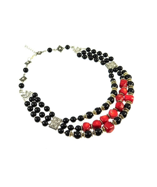 Exclusive necklace "Red-Black 2" ("Ethnic" Collection)