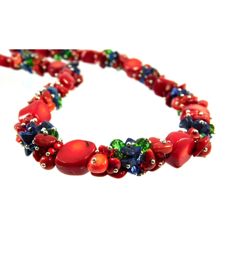 Exclusive necklace "Legend of the Carpathians" Coral ("Colors" Collection)