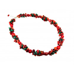 Эксклюзивное ожерелье "Цветочный вальс" Коралл