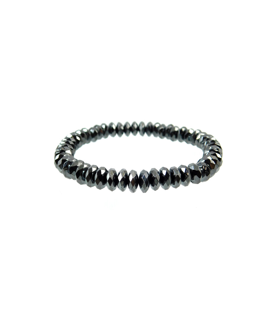 Exclusive bracelet Hematite rondel facet